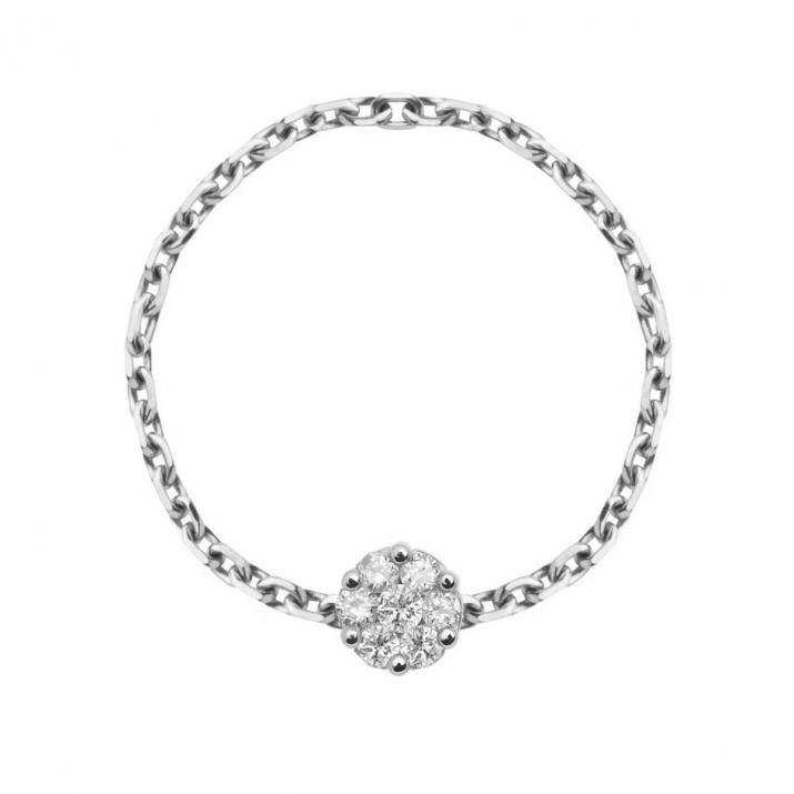 Anillo de cadena para mujer con diamante de 0.5ct en oro blanco - Redline - 0++