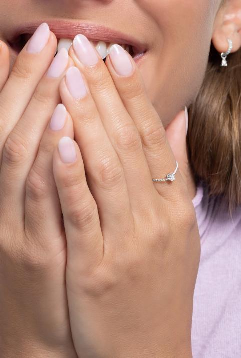 Anillo de hilo para mujer con diamante de 0.5ct en oro blanco - Redline - 0++