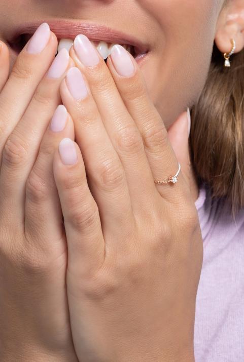 Anillo de hilo para mujer con diamante de 0.5ct en oro rosa - Redline - 0++