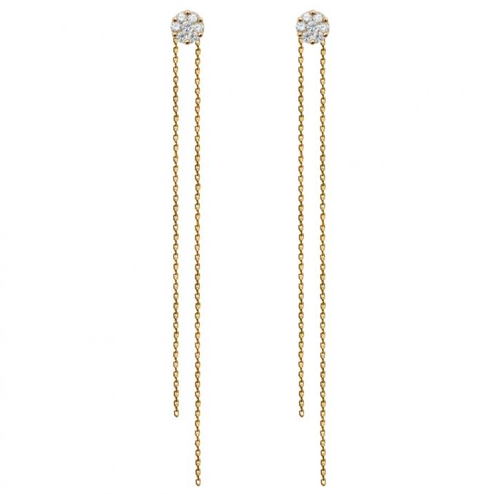 Pendientes de mujer con diamante de 0.10ct en oro amarillo - Redline - 0++