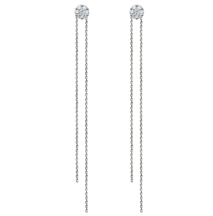 Pendientes de mujer con diamante de 0.10ct en oro blanco - Redline - 0++