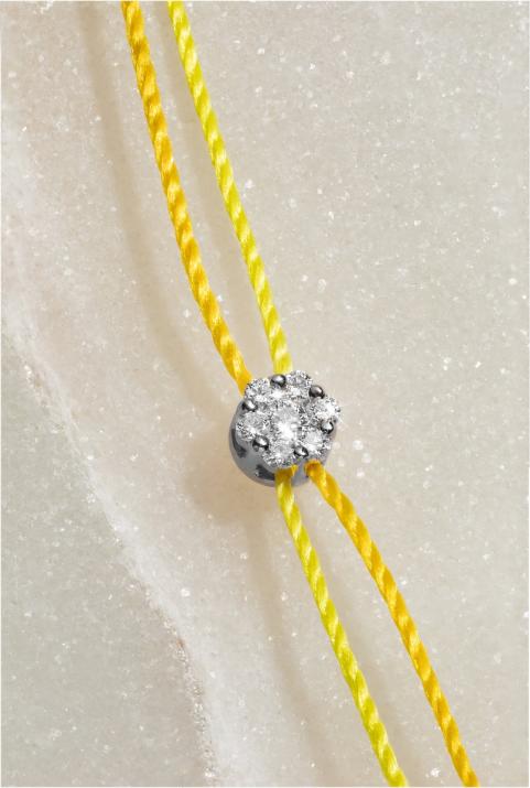 Pulsera hilo twins para mujer con 0.5ct de diamantes en oro negro - Redline - 0++