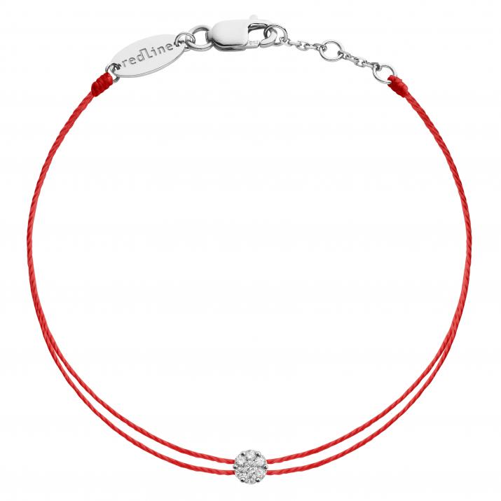 Pulsera hilo twins para mujer con 0.5ct de diamantes en oro blanco  - Redline - 0++