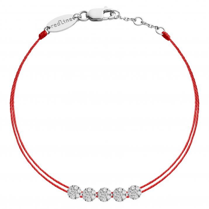Pulsera multihilos para mujer con diamante de 0.5ct en oro blanco  - Redline - 0++