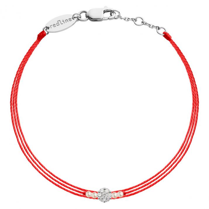 Pulsera multihilos para mujer con diamante de 0.5ct en oro blanco  - Redline - 0++