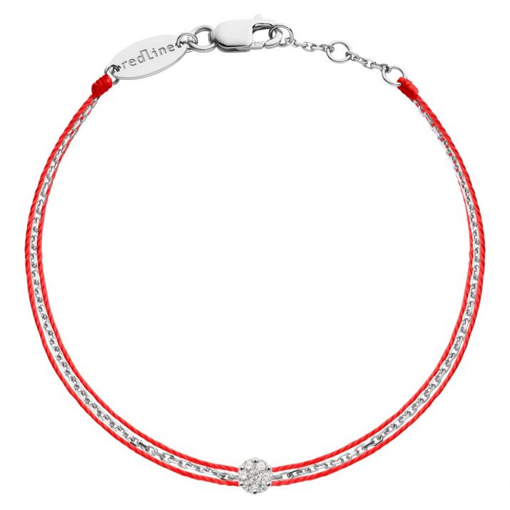 Pulsera multihilos twin para mujer con diamante de 0.5ct en oro blanco  - Redline - 0++