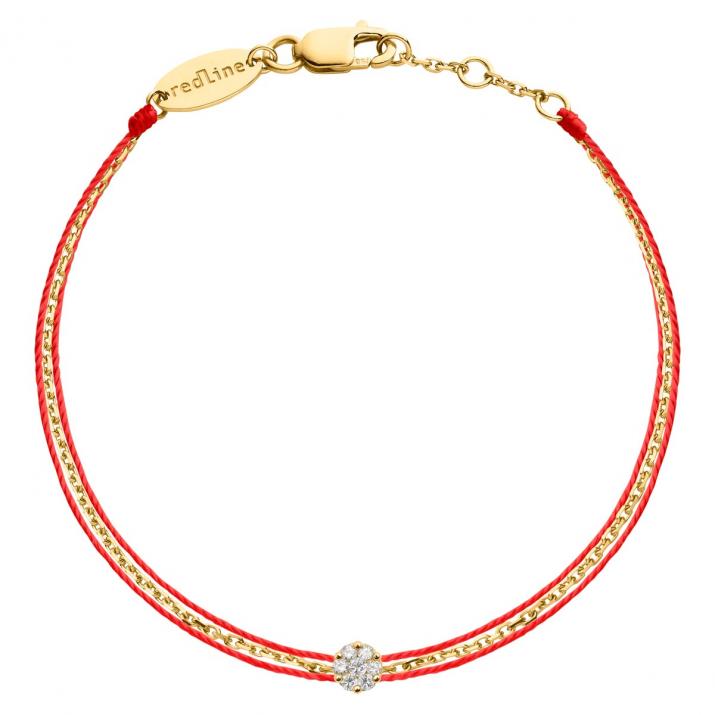 Pulsera multihilos twin para mujer con diamante de 0.5ct en oro amarillo - Redline - 0++