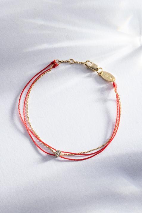 Pulsera multihilos twin para mujer con diamante de 0.5ct en oro amarillo - Redline - 0++