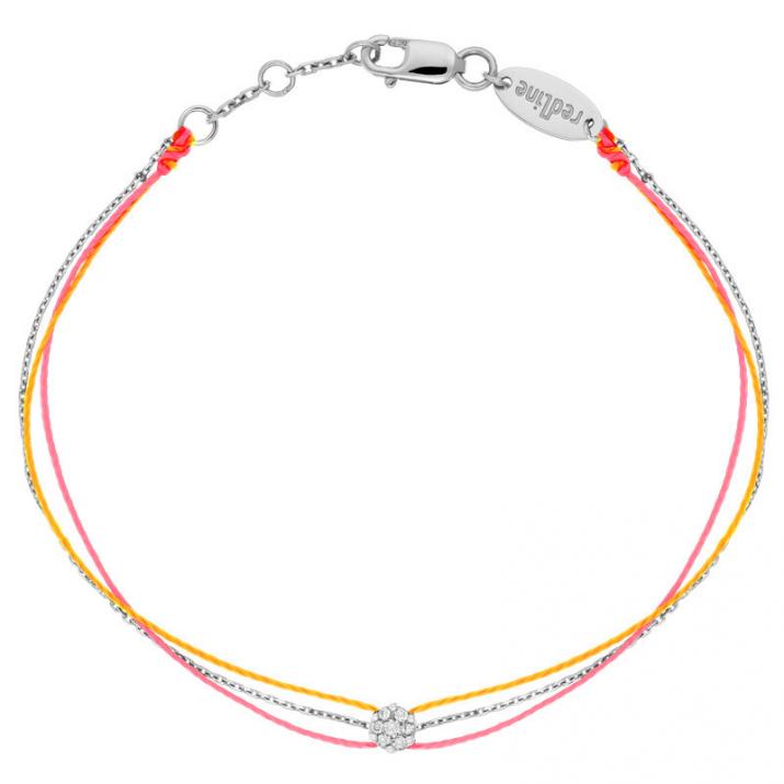 Pulsera multihilos twin para mujer con diamante de 0.5ct en oro blanco  - Redline - 0++