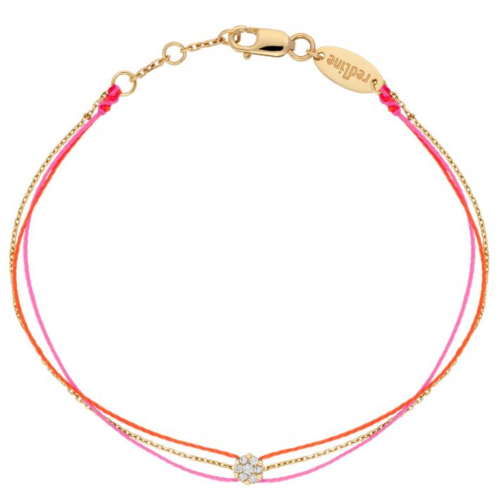 Pulsera multihilos twin para mujer con diamante de 0.5ct en oro amarillo - Redline - 0++