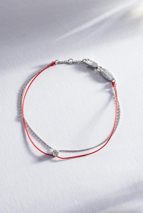 Pulsera hilo para mujer con diamante de 0.5ct en oro blanco  - Redline - 0++