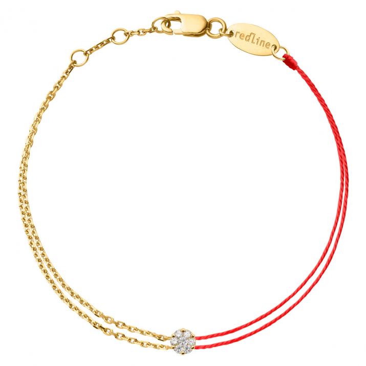 Pulsera hilo y cadena para mujer con diamante de 0.5ct en oro amarillo - Redline - 0++