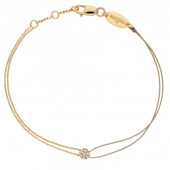 Pulsera hilo y cadena para mujer con diamante de 0.5ct en oro amarillo - Redline - 0++