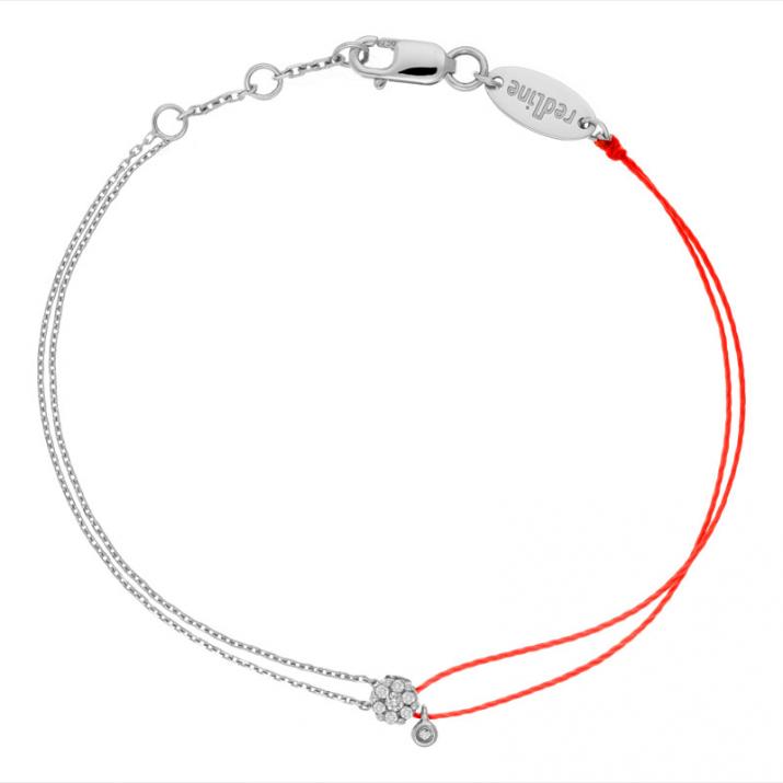 Pulsera multihilos para mujer con diamante de 0.6ct en oro blanco  - Redline - 0++