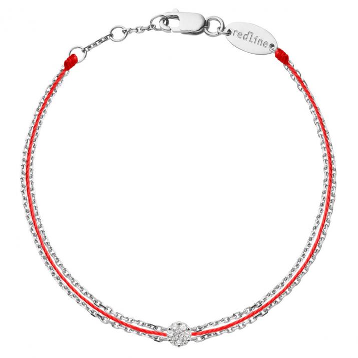 Pulsera hilo para mujer con diamante de 0.05ct en oro blanco  - Redline