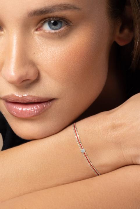 Pulsera hilo para mujer con diamante de 0.05ct en oro blanco  - Redline - 0++
