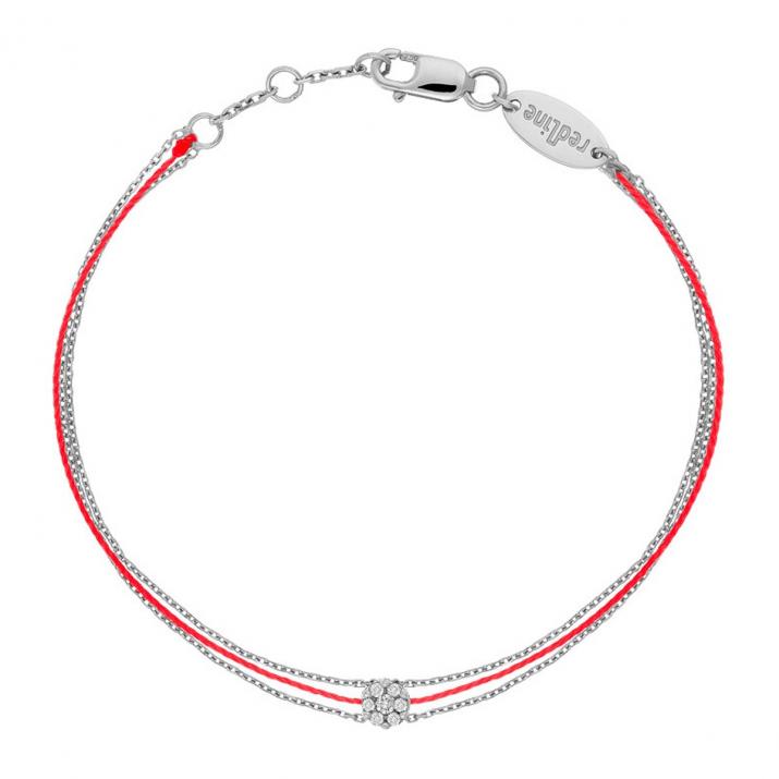 Pulsera hilo para mujer con diamante de 0.05ct en oro blanco  - Redline - 0++