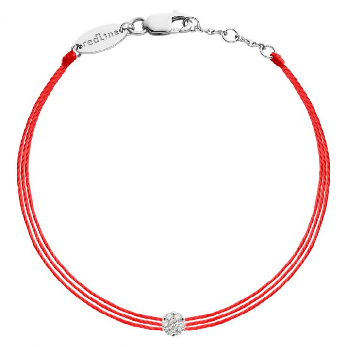 Pulsera multihilos para mujer con diamante de 0.05ct en oro blanco  - Redline - 0++