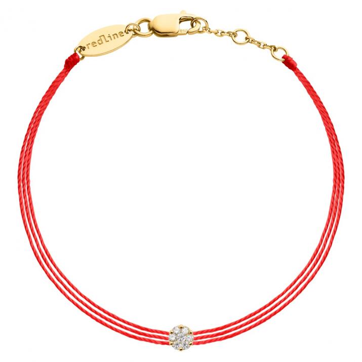 Pulsera multihilos para mujer con diamante de 0.05ct en oro amarillo - Redline - 0++
