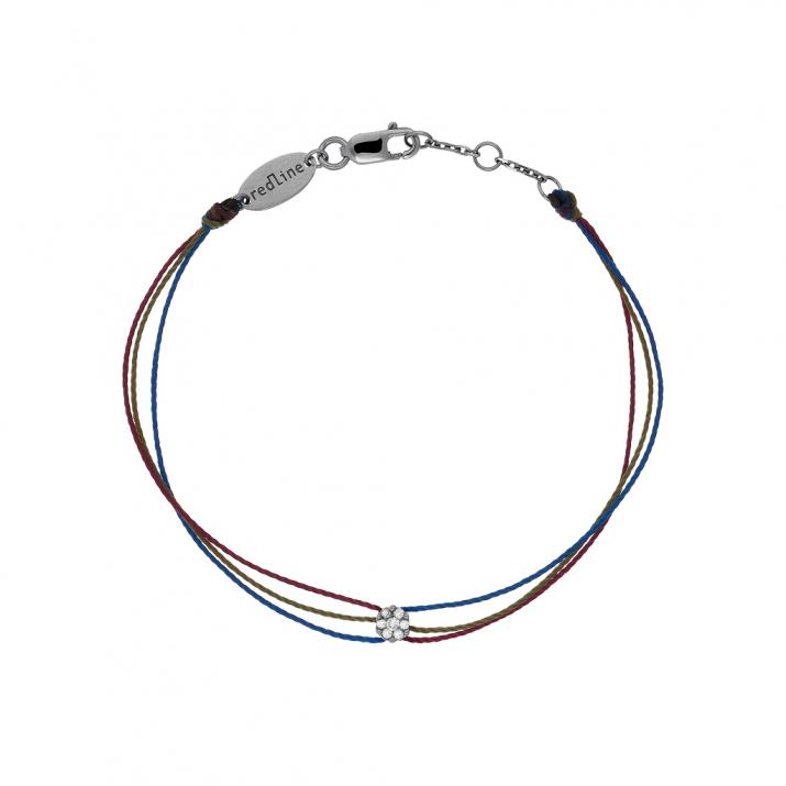 Pulsera multihilos para mujer con diamante de 0.05ct en oro negro - Redline - 0++