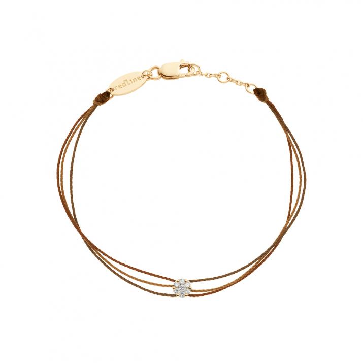 Pulsera multihilos para mujer con diamante de 0.05ct en oro rosa - Redline - 0++