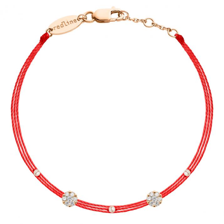 Pulsera multihilos para mujer con diamante de 0.10ct en oro rosa - Redline - 0++