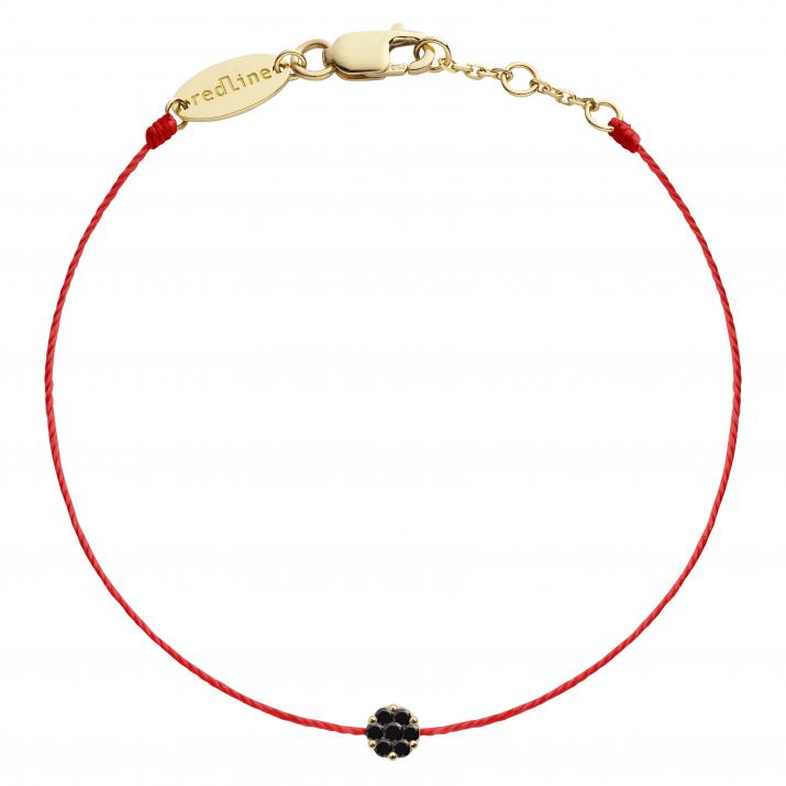 Pulsera en hilo con 0.5ct de diamantes negros en oro amarillo - Redline - 0++