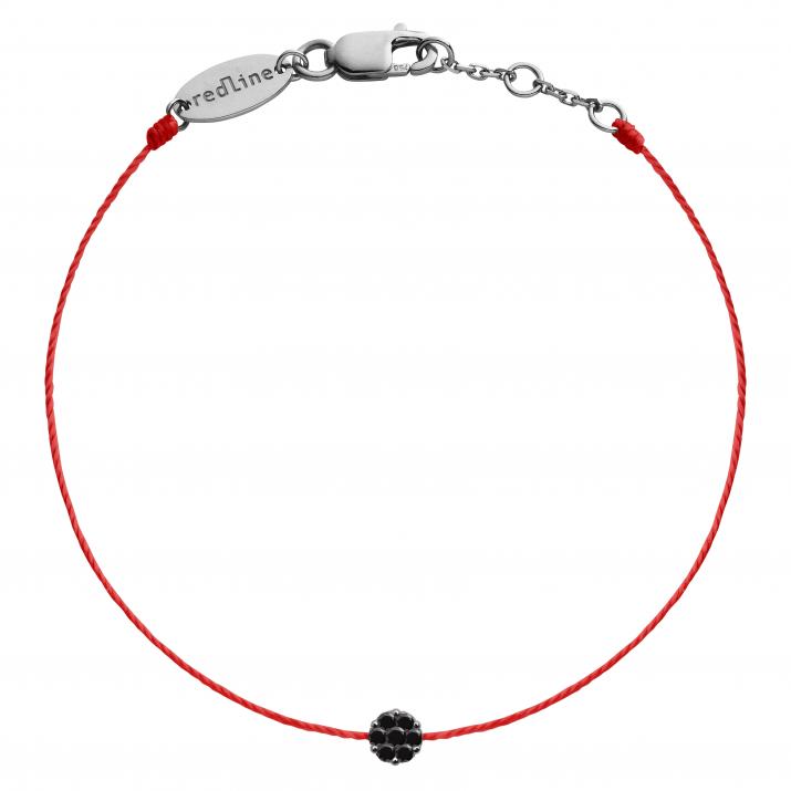 Pulsera en hilo con 0.5ct de diamantes negros en oro negro - Redline - 0++