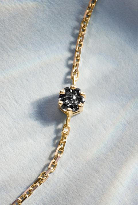 Pulsera en cadena con 0.5ct de diamantes negros en oro amarillo - Redline - 0++