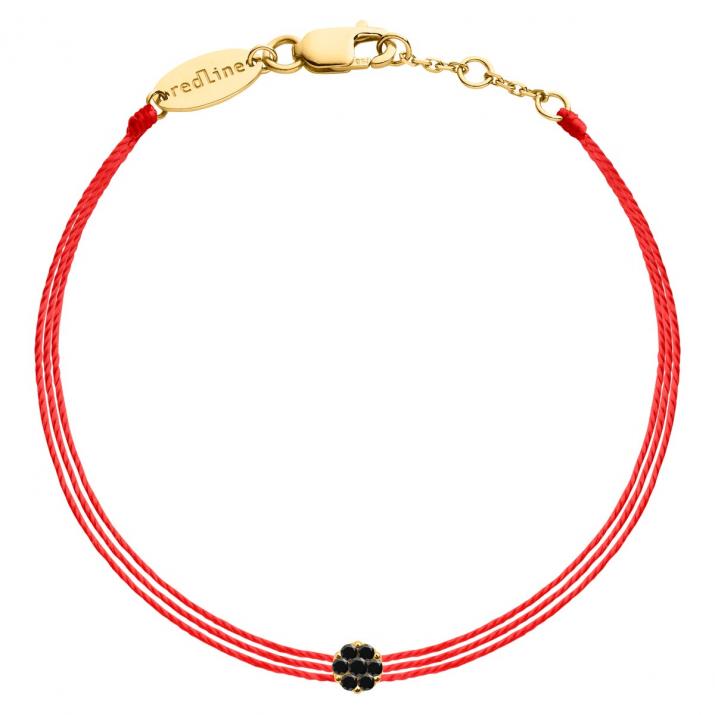 Pulsera multihilos para mujer con diamante negro de 0.05ct en oro amarillo - Redline