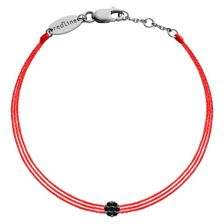 Pulsera multihilos para mujer con diamante negro de 0.05ct en oro negro - Redline