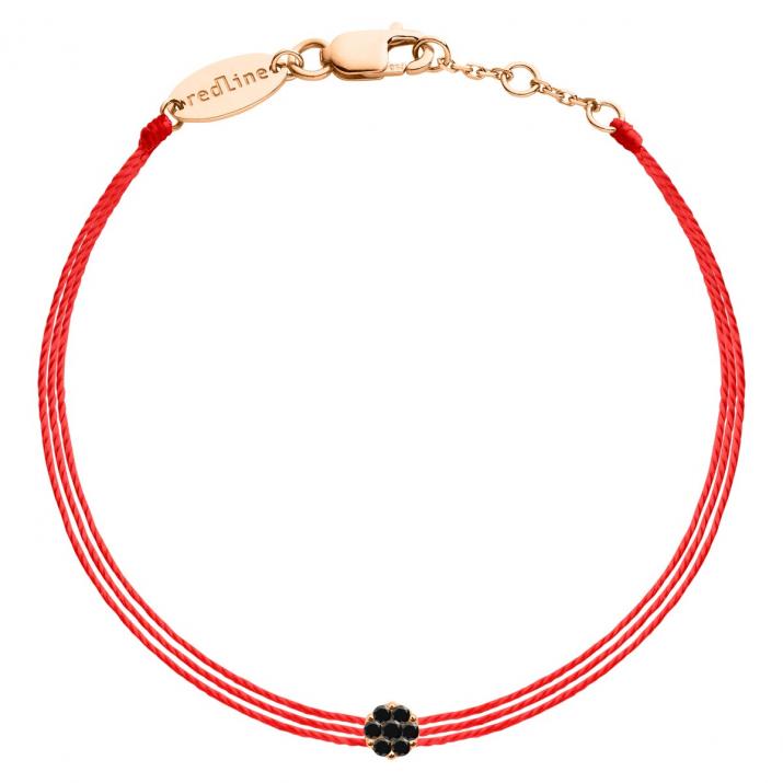 Pulsera multihilos para mujer con diamante negro de 0.05ct en oro rosa - Redline