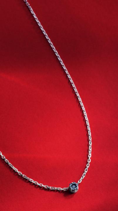 Collar de cadena para mujer con diamante de 0.05ct en oro blanco  - Redline - 0++