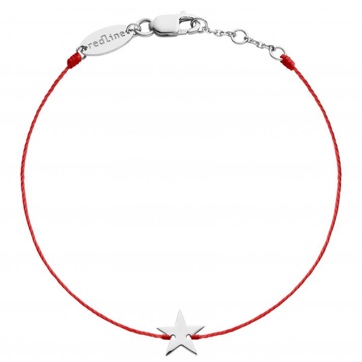String bracelet with star in white gold - Redline
