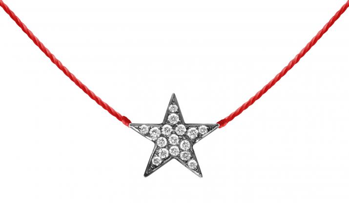 String Necklace Stella Pavé Black Gold RedLine Jewelry - Redline