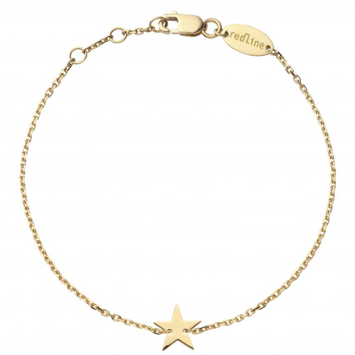 Yellow gold star chain bracelet - Redline