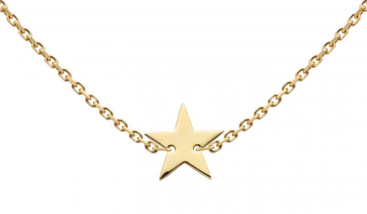 Yellow gold star chain necklace - Redline