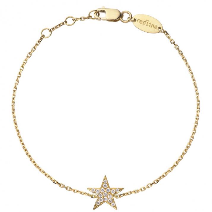 Yellow gold chain bracelet with diamond-paved star - Redline