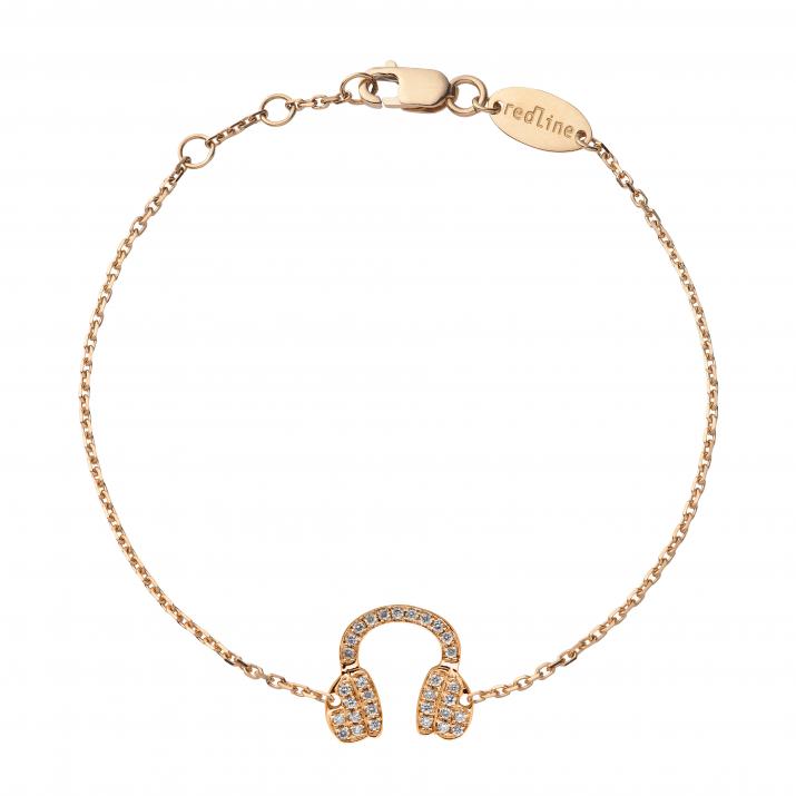 Chain Bracelet Mr Dj Pavé Rose Gold RedLine Jewelry - Redline - 0++