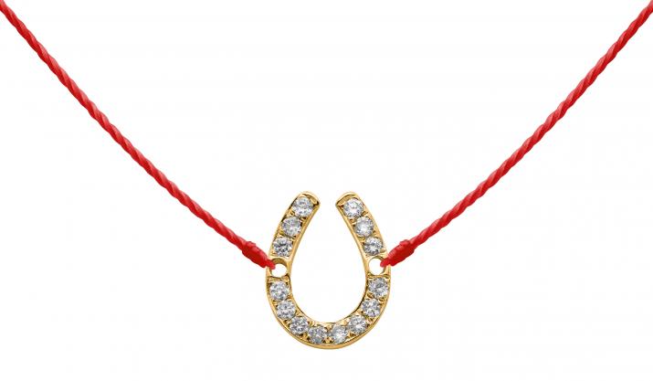 Collar en hilo con herradura en diamantes en oro amarillo - Redline - 0++
