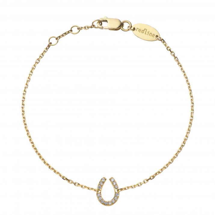 Pulsera en cadena con herradura en diamantes en oro amarillo - Redline