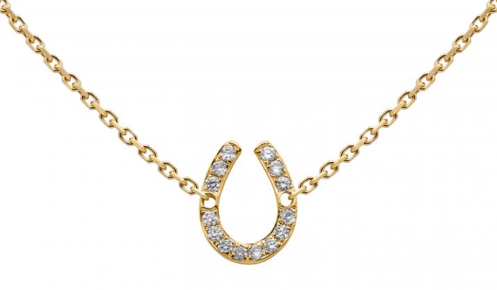 Collar en cadena con herradura en diamantes en oro amarillo - Redline