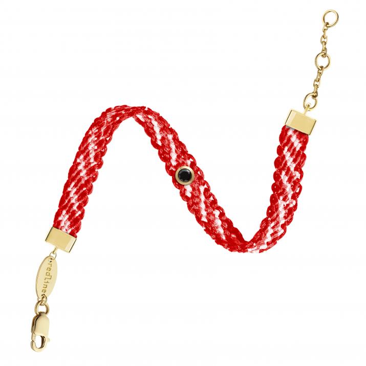 Pulsera multihilos con diamante negro de 0.10ct en oro amarillo - Redline - 0++