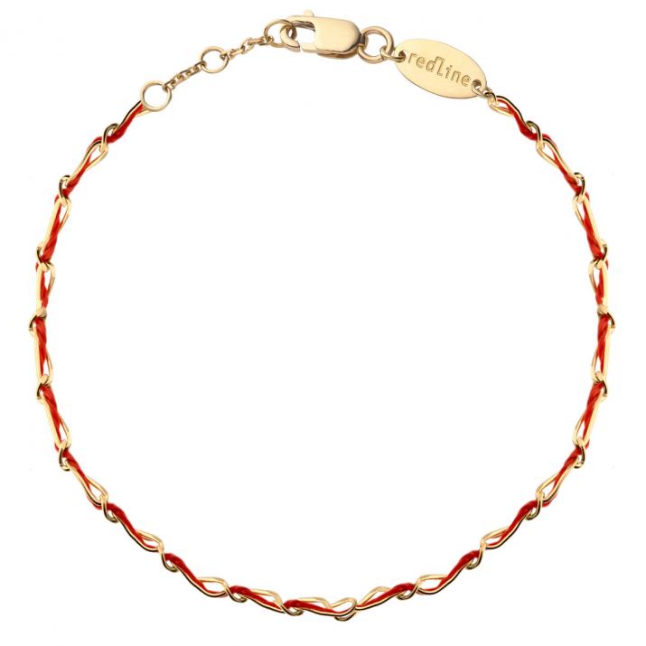 Pulsera Entrelacet de oro amarillo con hilo - Redline - 0++