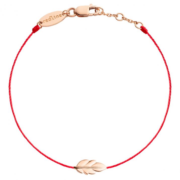 String Bracelet For Women with Leaf in Rose Gold - Redline