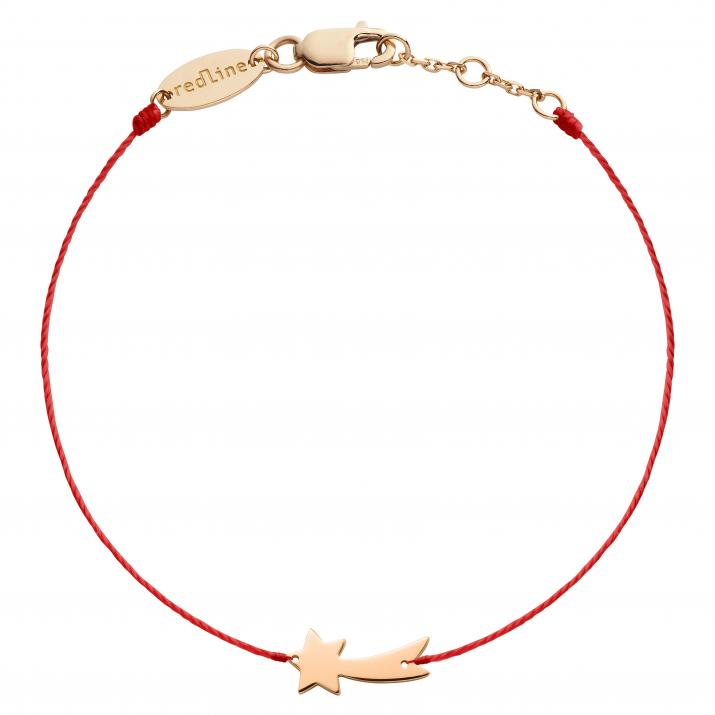 String bracelet with shooting star in rose gold - Redline