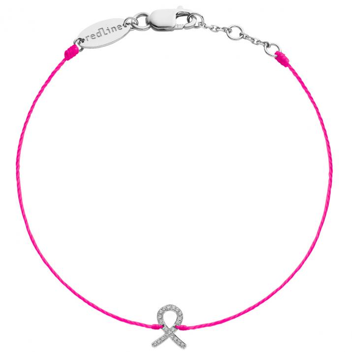 Pulsera Hilo Pink Lovelink Pavé Oro Blanco - Redline