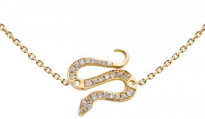 Pulsera en cadena con serpiente en diamantes en oro amarillo - Redline - 0++