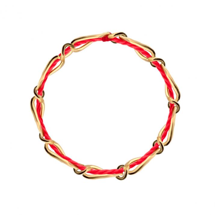 Anillo de oro amarillo e hilo entrelazado - Redline - 0++