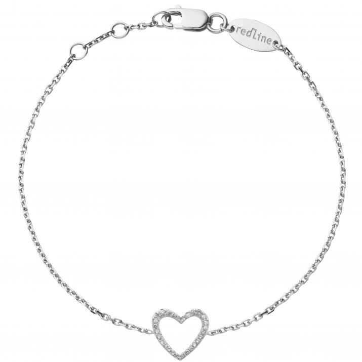 Chain Bracelet Love Pavé White Gold RedLine Jewelry - Redline - 0++